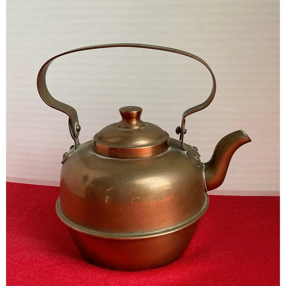 Vintage Miniature Copper Teapot Kettle with Handle | Collectible Decor 4.5